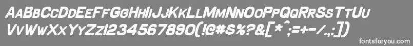 SchnaubeltBoldItalic-fontti – valkoiset fontit harmaalla taustalla