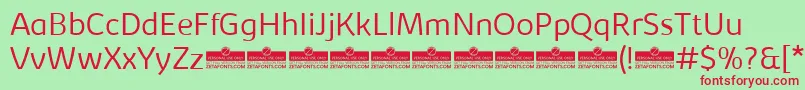 KabrioLightTrial Font – Red Fonts on Green Background