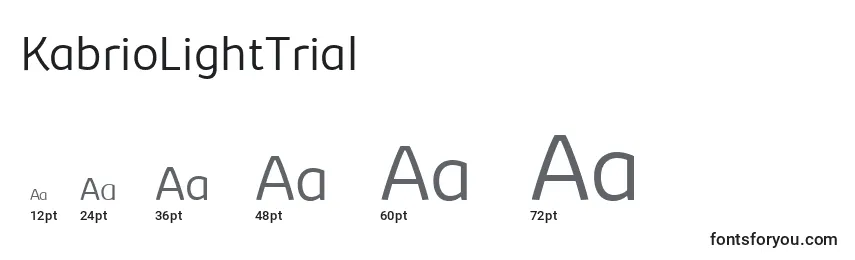Размеры шрифта KabrioLightTrial