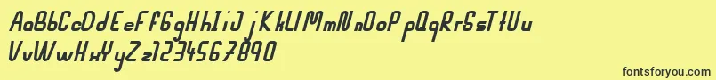 MahsuriBoldItalic Font – Black Fonts on Yellow Background