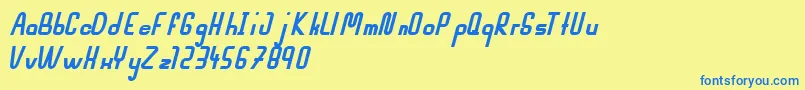 MahsuriBoldItalic Font – Blue Fonts on Yellow Background