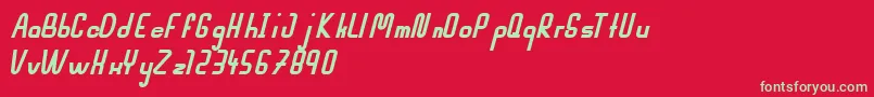 フォントMahsuriBoldItalic – 赤い背景に緑の文字