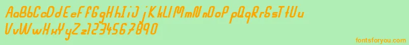 MahsuriBoldItalic Font – Orange Fonts on Green Background