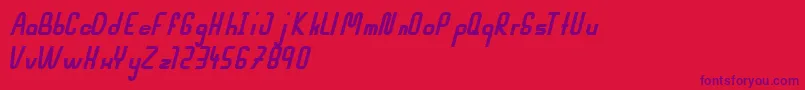 MahsuriBoldItalic-Schriftart – Violette Schriften auf rotem Hintergrund