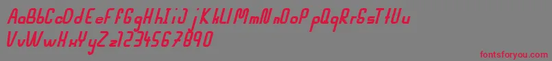 MahsuriBoldItalic Font – Red Fonts on Gray Background