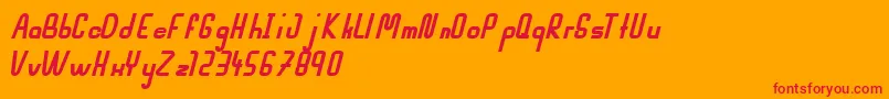 MahsuriBoldItalic Font – Red Fonts on Orange Background