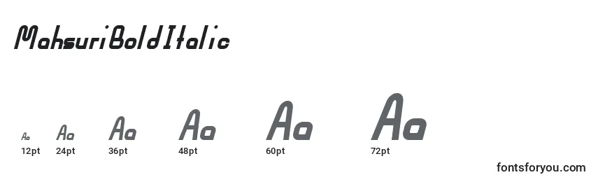 MahsuriBoldItalic Font Sizes