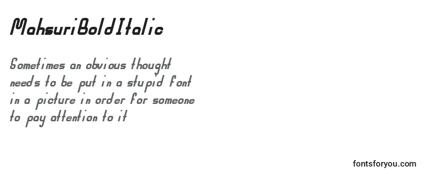 Обзор шрифта MahsuriBoldItalic