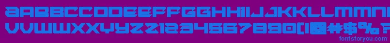Fonte Laserwolfbold – fontes azuis em um fundo violeta