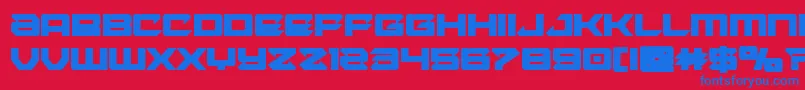 Czcionka Laserwolfbold – niebieskie czcionki na czerwonym tle