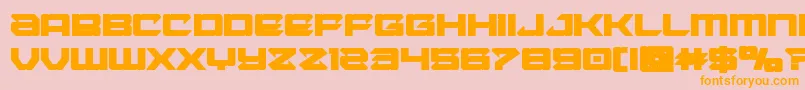 Laserwolfbold-Schriftart – Orangefarbene Schriften auf rosa Hintergrund