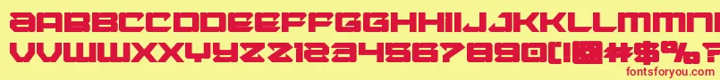 Laserwolfbold Font – Red Fonts on Yellow Background