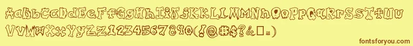 GraffitiInMyBones Font – Brown Fonts on Yellow Background