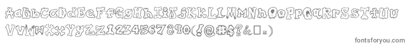 GraffitiInMyBones-fontti – harmaat kirjasimet valkoisella taustalla