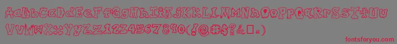 GraffitiInMyBones-Schriftart – Rote Schriften auf grauem Hintergrund