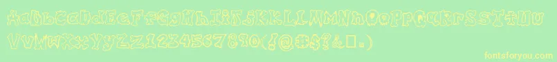 GraffitiInMyBones Font – Yellow Fonts on Green Background