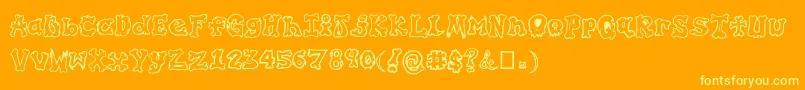 GraffitiInMyBones Font – Yellow Fonts on Orange Background