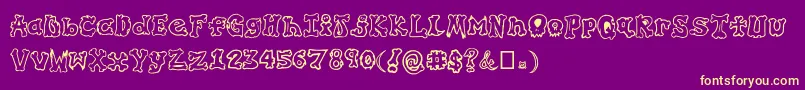 GraffitiInMyBones Font – Yellow Fonts on Purple Background