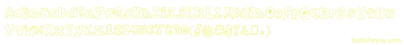 GraffitiInMyBones-Schriftart – Gelbe Schriften auf weißem Hintergrund