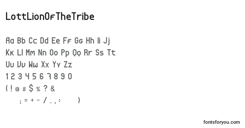 Шрифт LottLionOfTheTribe – алфавит, цифры, специальные символы