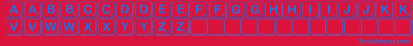 Scramble-Schriftart – Blaue Schriften auf rotem Hintergrund