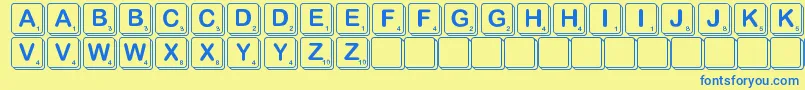 Scramble Font – Blue Fonts on Yellow Background