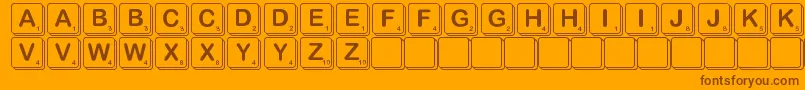 フォントScramble – オレンジの背景に茶色のフォント