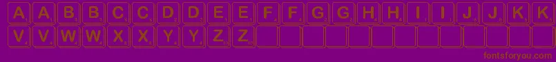 Scramble-Schriftart – Braune Schriften auf violettem Hintergrund