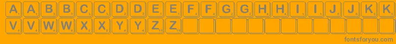 Scramble-Schriftart – Graue Schriften auf orangefarbenem Hintergrund