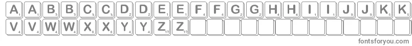 Scramble-fontti – harmaat kirjasimet valkoisella taustalla