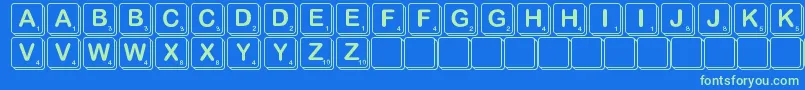 Scramble Font – Green Fonts on Blue Background