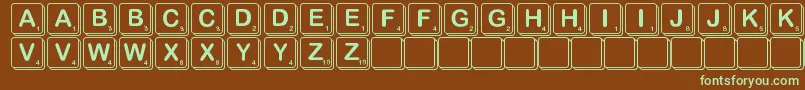 Scramble Font – Green Fonts on Brown Background