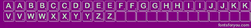 Scramble Font – Green Fonts on Purple Background