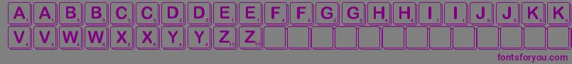 フォントScramble – 紫色のフォント、灰色の背景