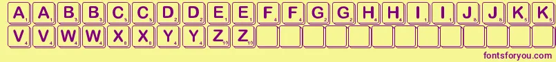 Scramble Font – Purple Fonts on Yellow Background