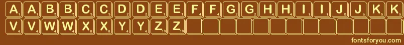 Scramble Font – Yellow Fonts on Brown Background