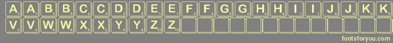Scramble Font – Yellow Fonts on Gray Background