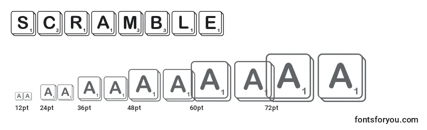 Размеры шрифта Scramble