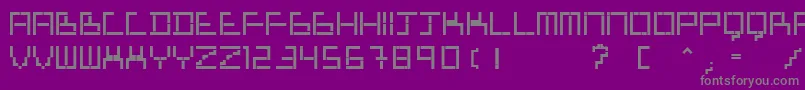 TetrisManiaType-Schriftart – Graue Schriften auf violettem Hintergrund
