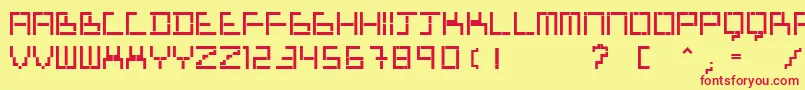 TetrisManiaType Font – Red Fonts on Yellow Background