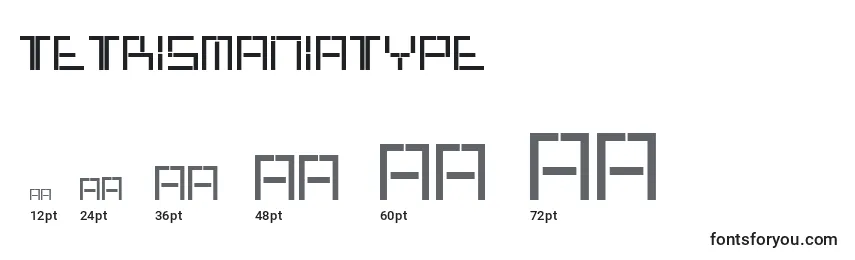 Размеры шрифта TetrisManiaType