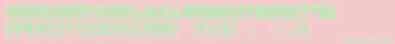 Dskork Font – Green Fonts on Pink Background