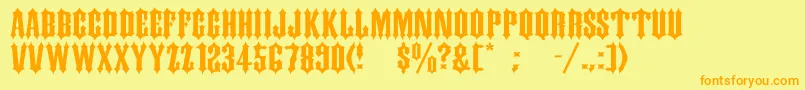 Dskork Font – Orange Fonts on Yellow Background
