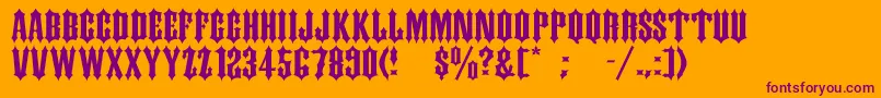 Dskork-Schriftart – Violette Schriften auf orangefarbenem Hintergrund
