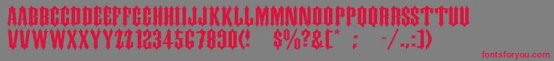 Dskork Font – Red Fonts on Gray Background