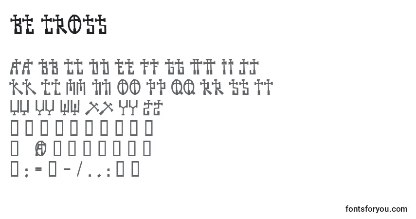 Czcionka Be Cross – alfabet, cyfry, specjalne znaki