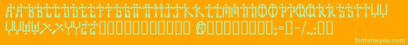 Be Cross Font – Green Fonts on Orange Background
