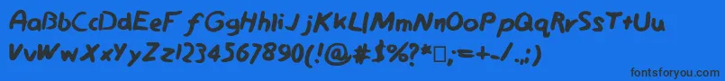 Sketchy Font – Black Fonts on Blue Background
