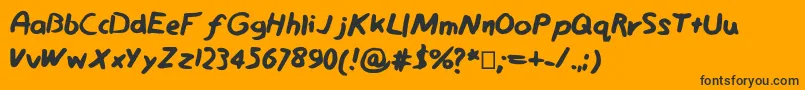 Sketchy-Schriftart – Schwarze Schriften auf orangefarbenem Hintergrund