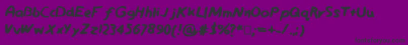 フォントSketchy – 紫の背景に黒い文字